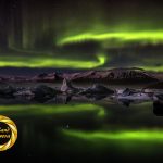 Northern lights reflection