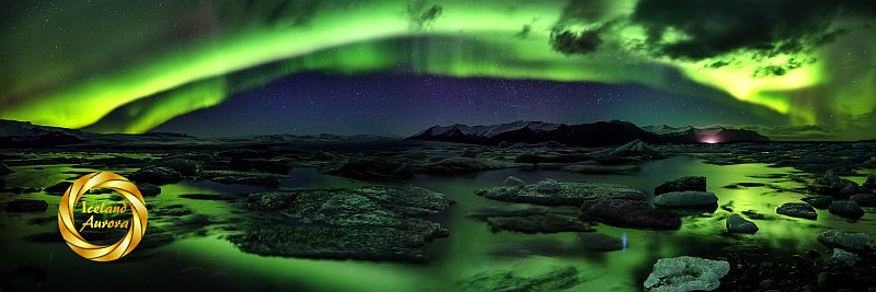 Jokulsarlon Aurora Pano