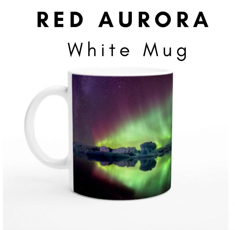 Red aurora coffee mug