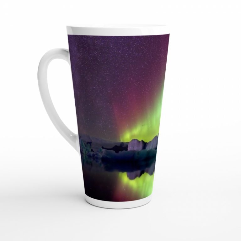 Red aurora latte mug