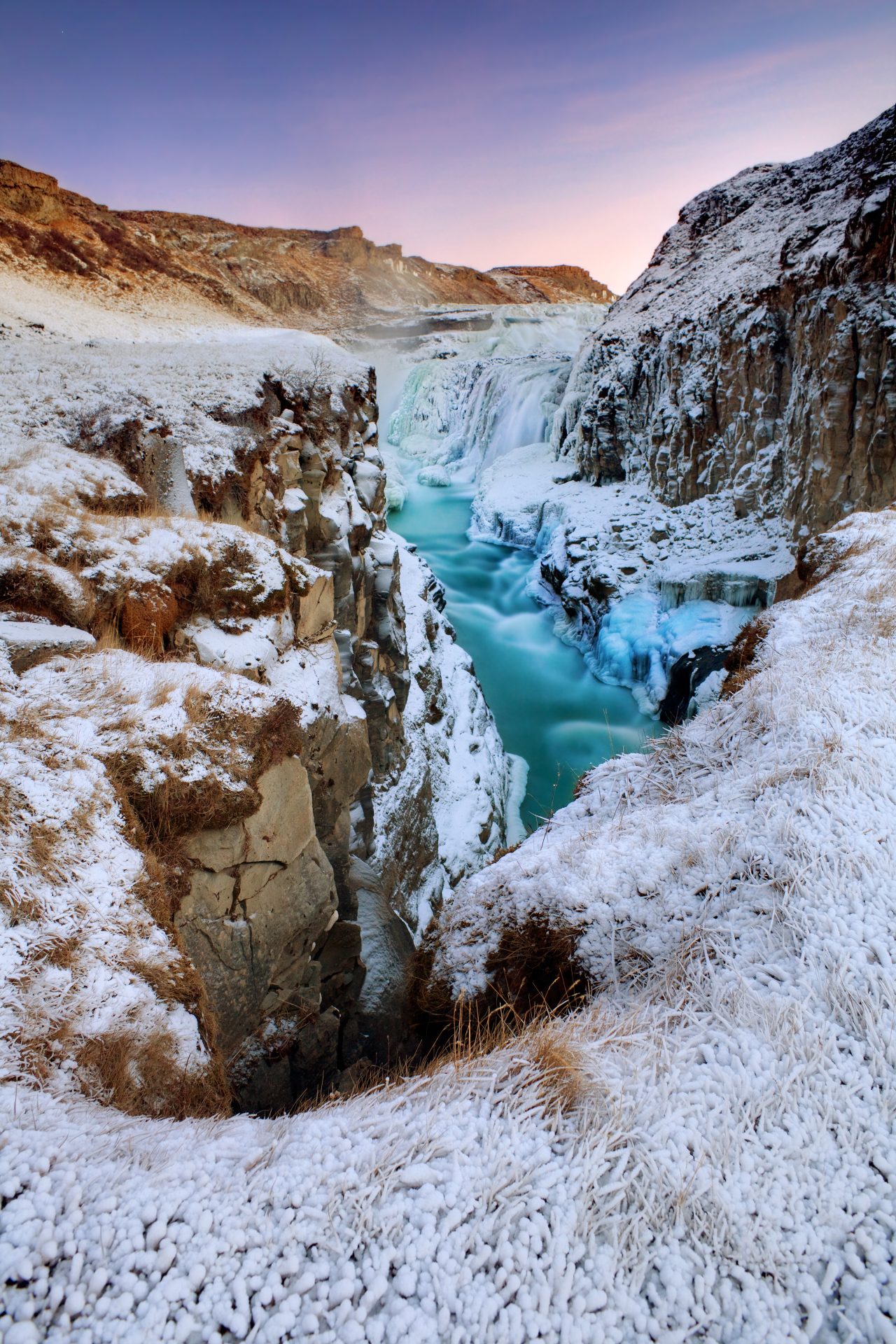 Gullfoss Canyon Winter