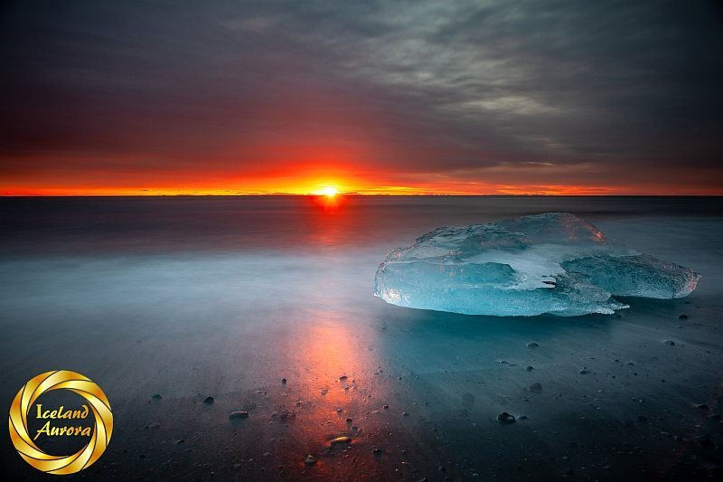 ice beach sunrise