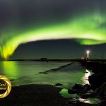 Grotta lighthouse northern lights