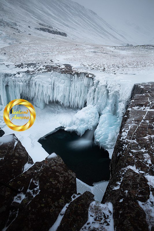 Skutafoss Waterfall Winter