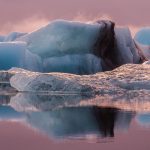 Blue iceberg & pink mist