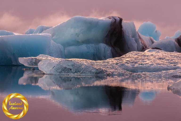 Blue iceberg & pink mist