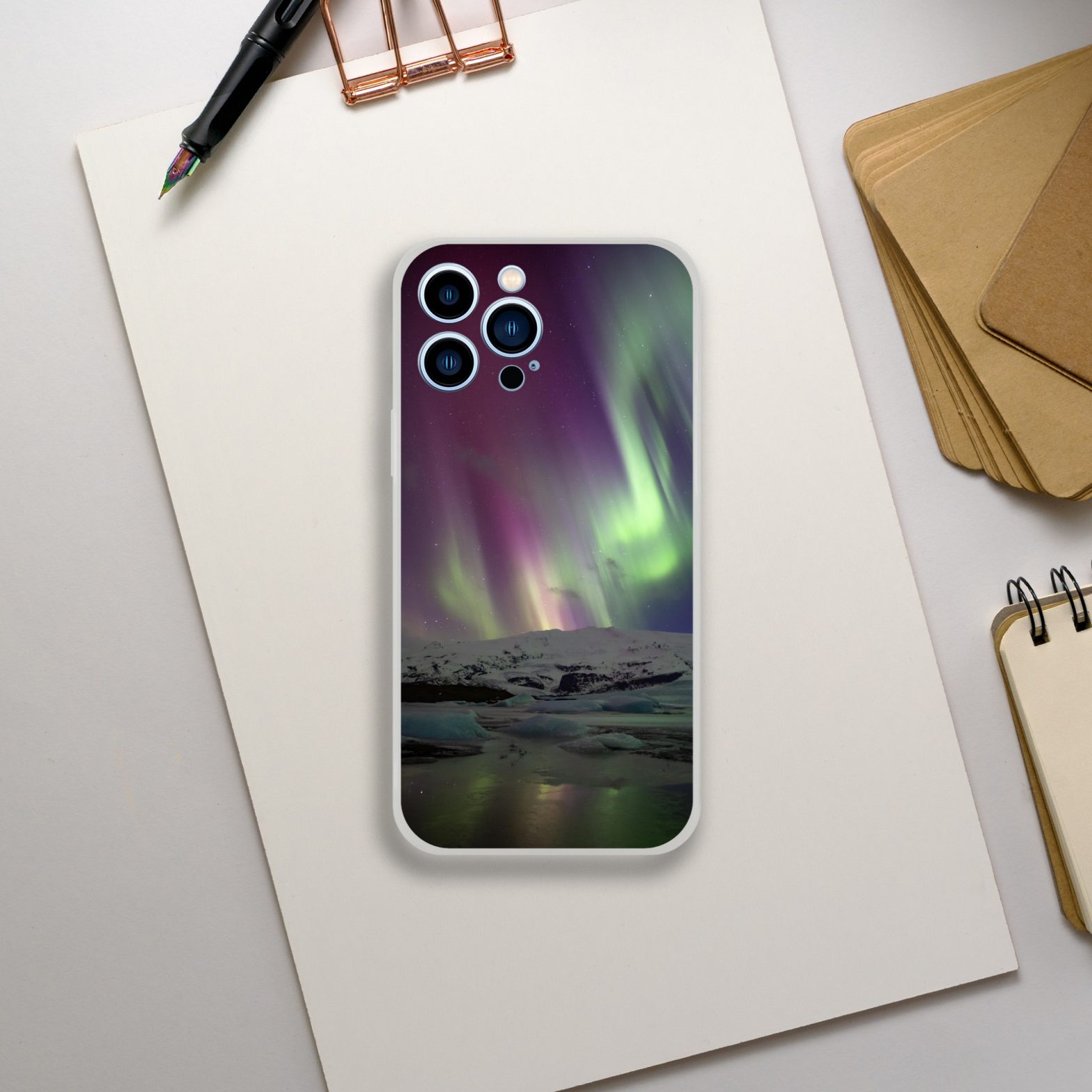 Northern lights flexible phone case