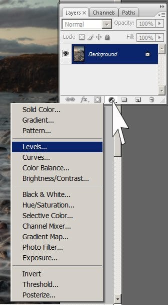 Photoshop Adjustment Layer Button