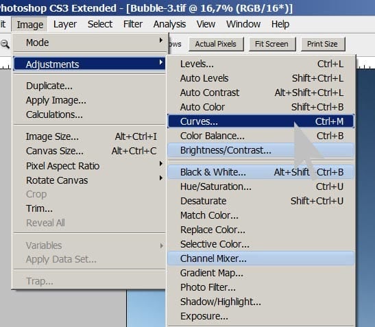 Image Adjustment Curves