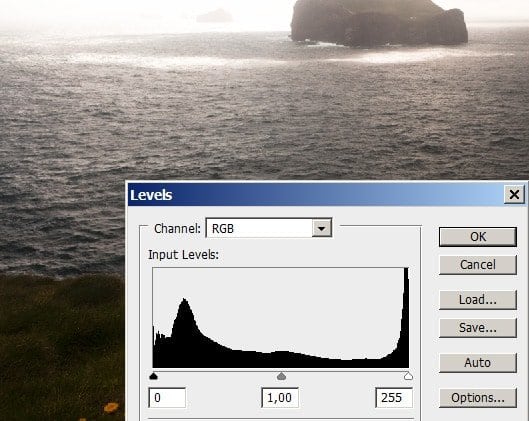 Histogram of a lighter exposure