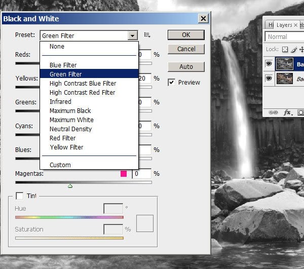 Select from the different types of conversion.