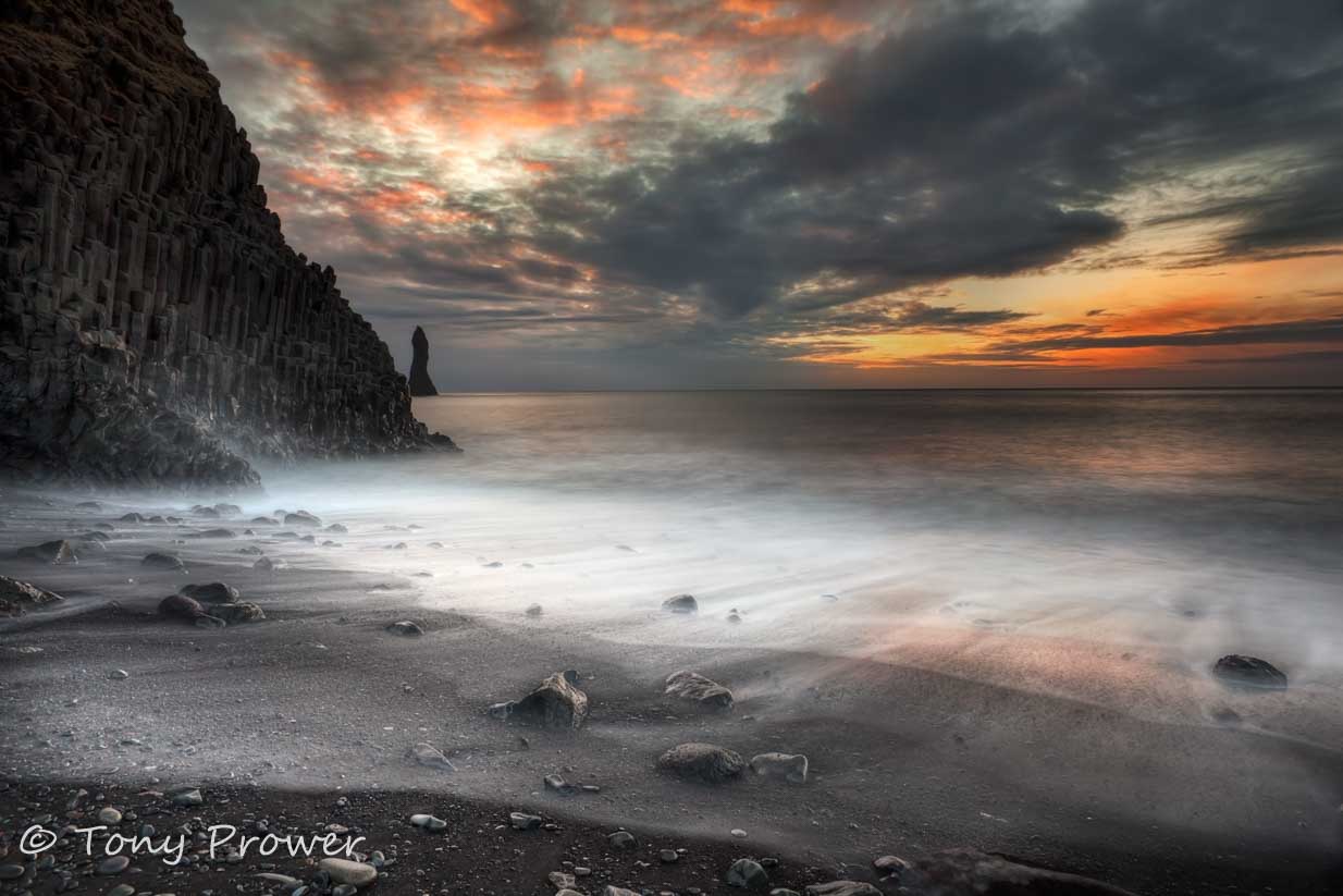 black sand beach