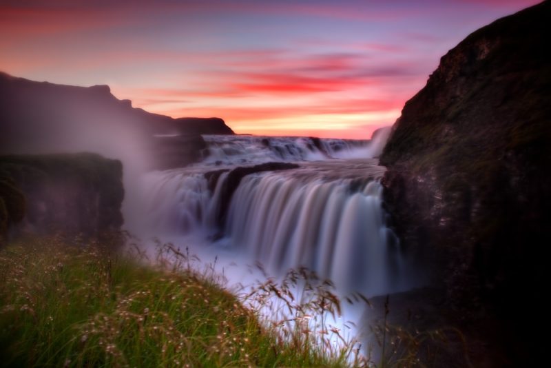 Gullfoss waterfall spray