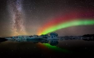 Milky way aurora
