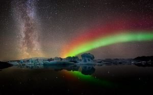 Milky way aurora