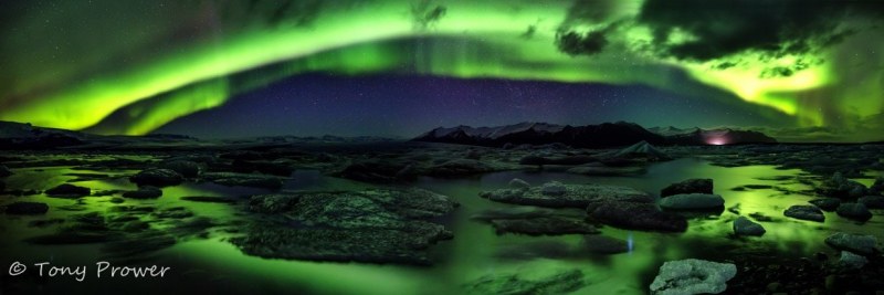 Northern lights panorama