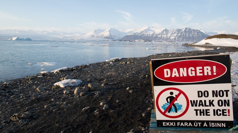 Jokulsarlon danger