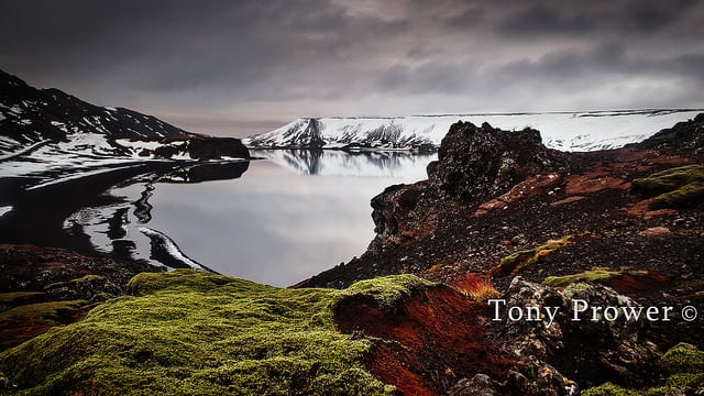 Moss on red – Lake Kleifarvatn