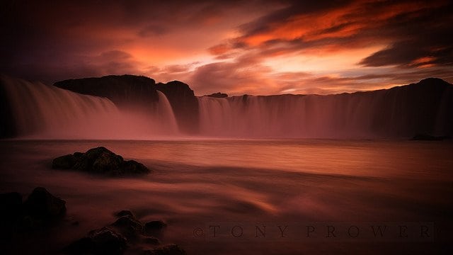 Godafoss Red – North Iceland Waterfall