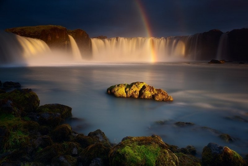 Goðafoss Waterfall Rainbow – Icelandic Summer Sunrise