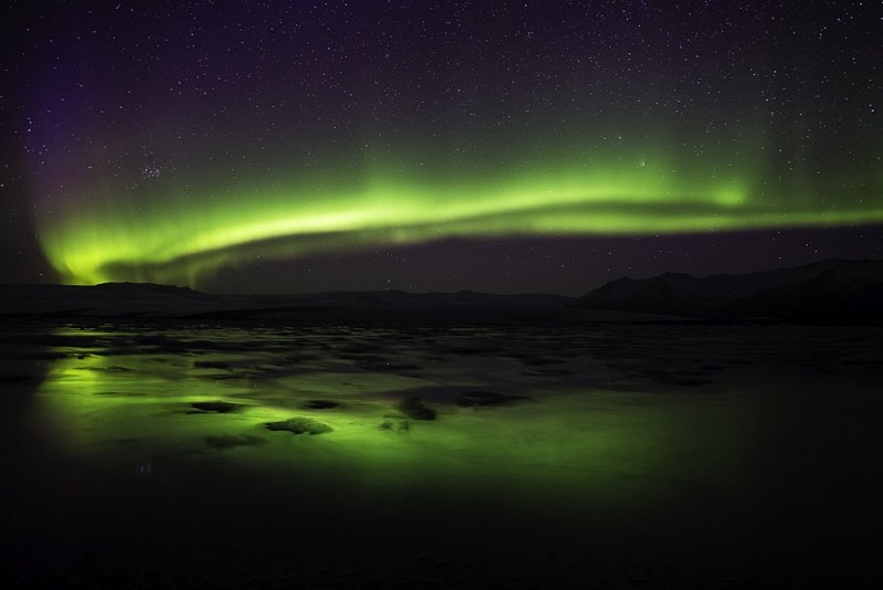 comet and northern lights