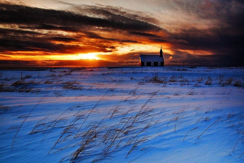 Buðirkirkja Winter Sunrise