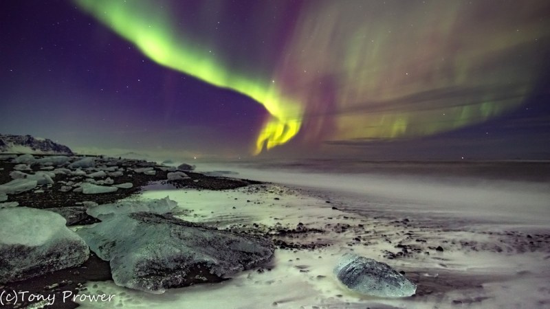 Aurora Wash – Northern Lights Photography – Diamond Beach