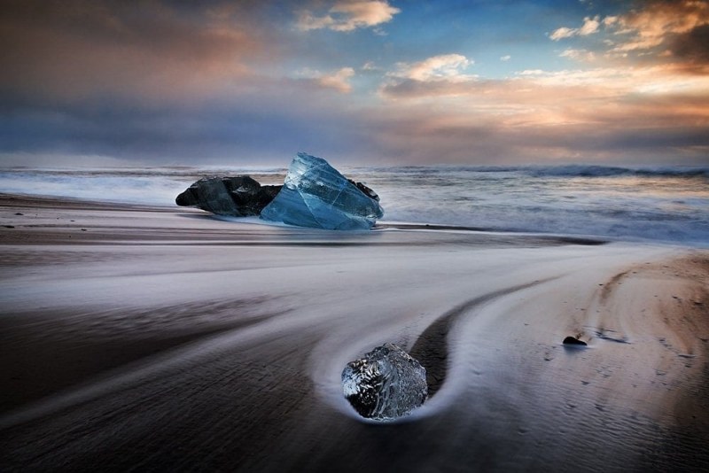 ice beach long exposure