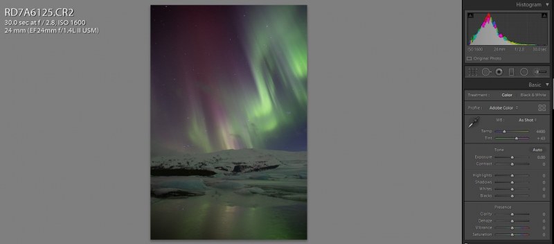 Northern light image process