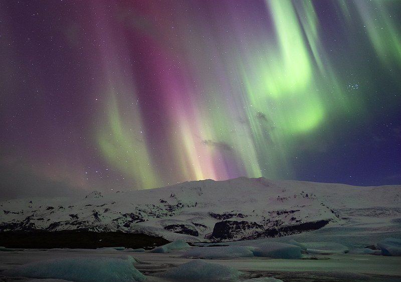Red Blaze Aurora – Fjallsarlon Iceland – Iceland Night Exposure