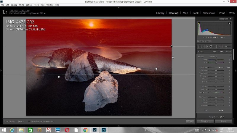 Lightroom Graduated filter tool