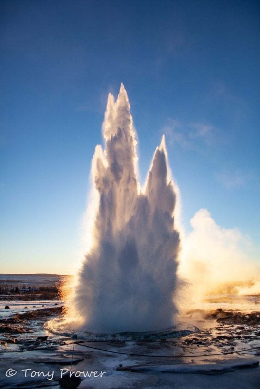 Geyser eruption at Geysir