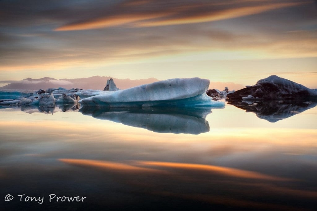 Jokulsarlon ice reflection