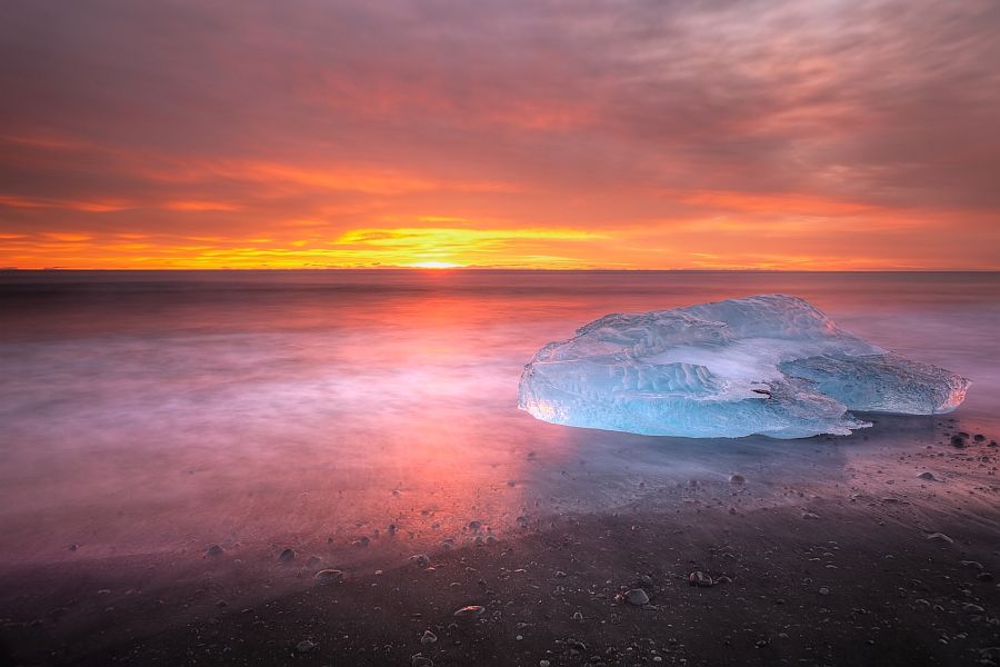 Blue ice beach