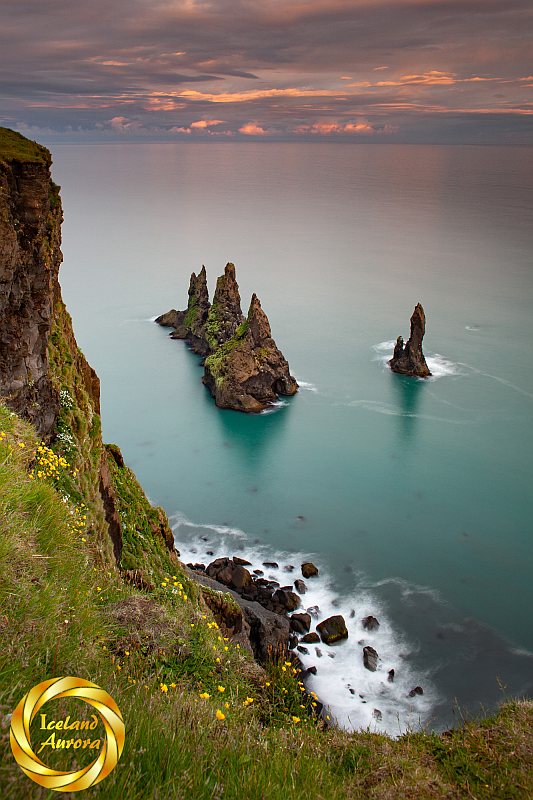 Reynisdrangur sea-stacks vertical