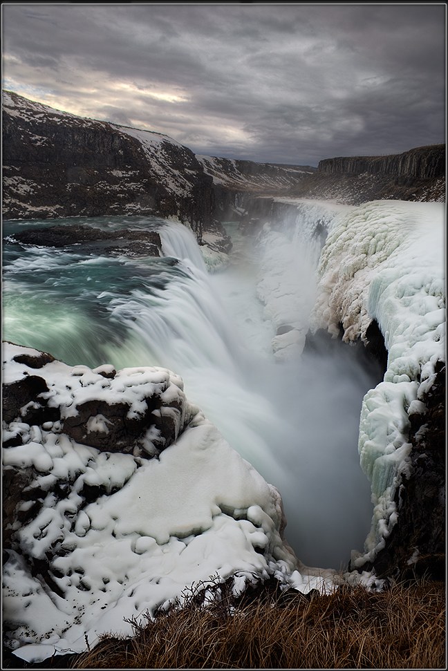Gullfoss Waterfall in Winter
