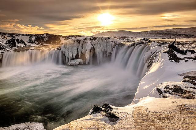 Godafoss waterfall selfie