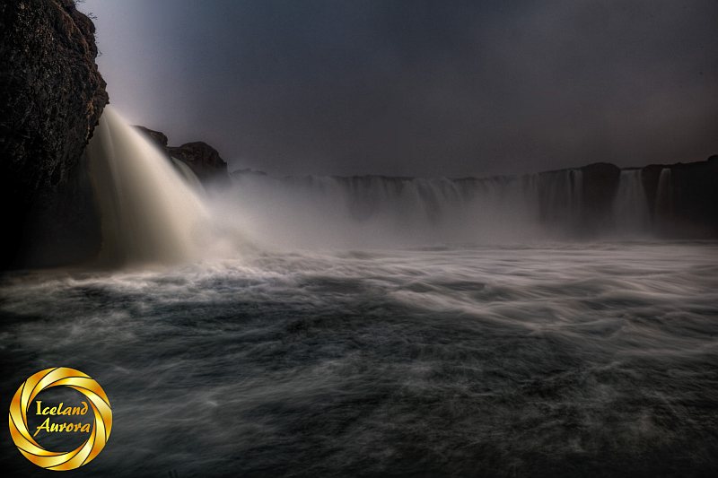 Godafoss waterfall spray