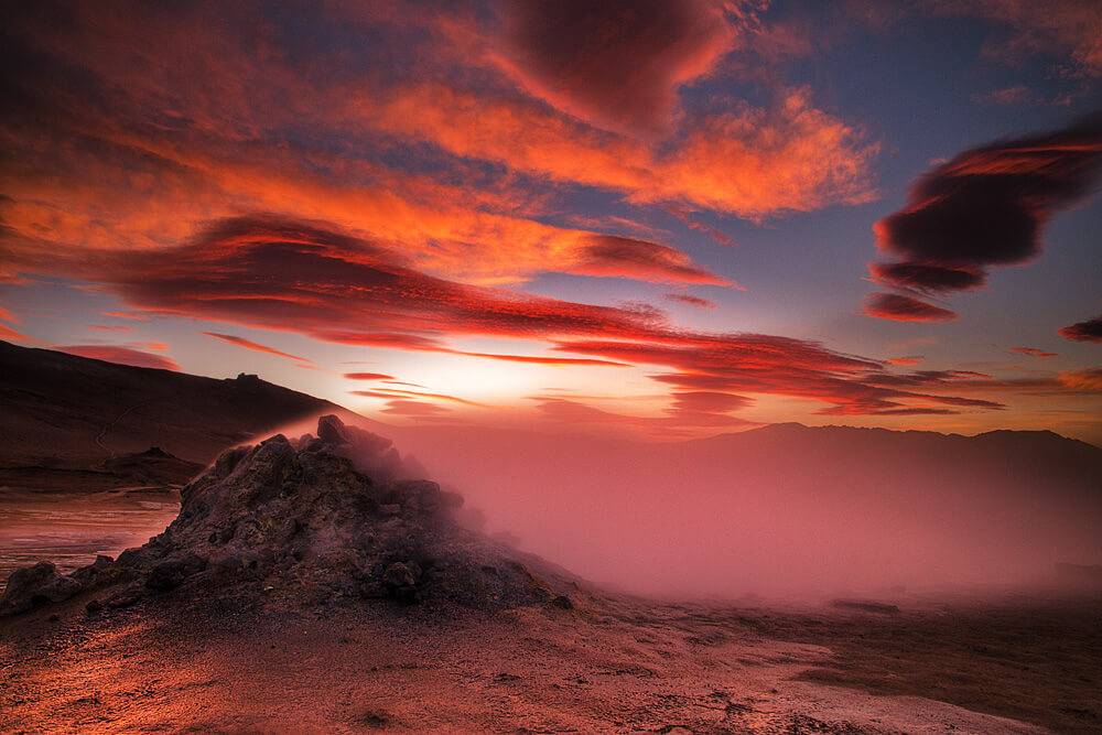 Summer sunset at Namafell Hverir