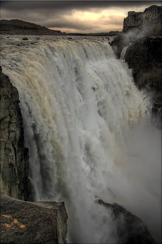Vertical photo of Dettifoss waterfall