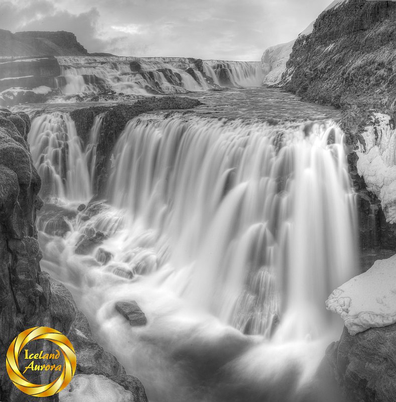 Gullfoss Waterfall mono