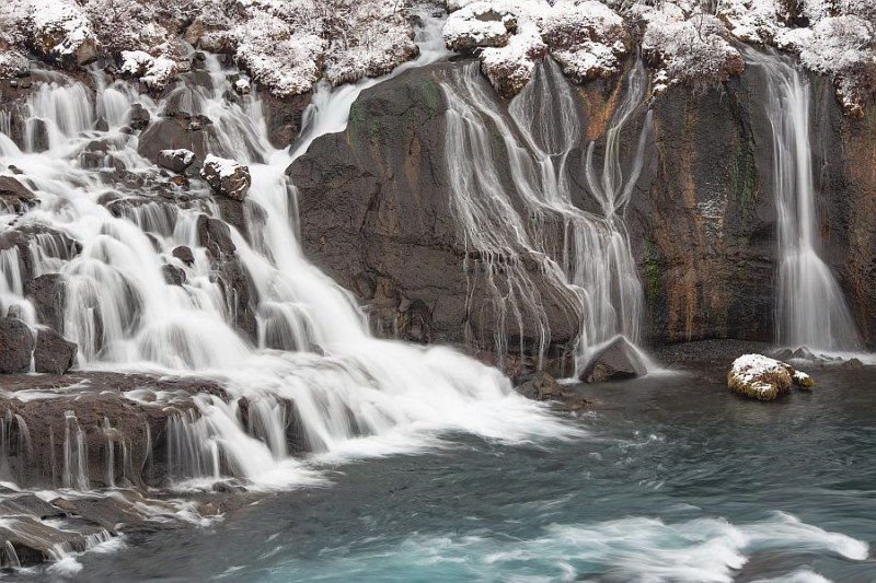 Hraunfossar in Winter