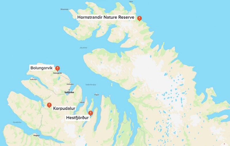 Westfjords North Map