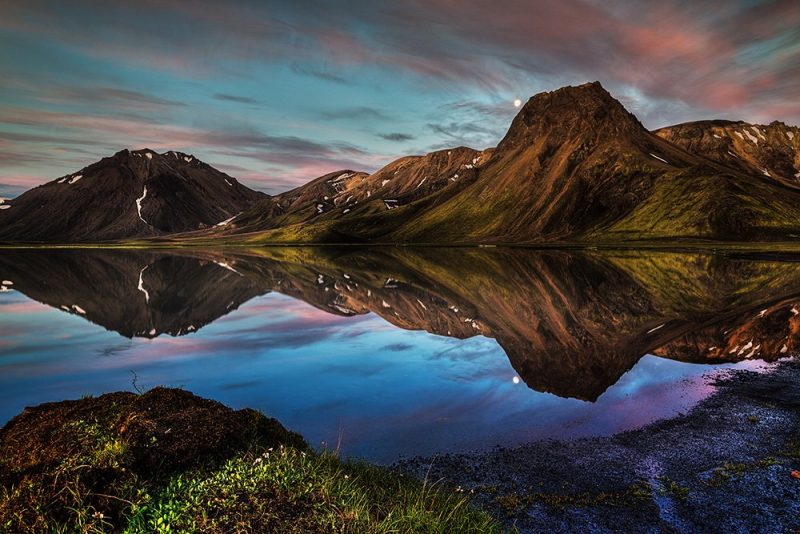 Night scene near Landmannalaugar.