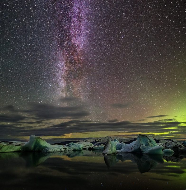 Milky way at Jokulsarlon