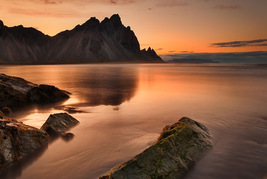 Vestrahorn mountain summer sunrise