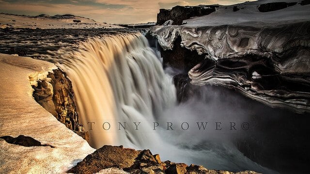 Dettifoss waterfall in Winter