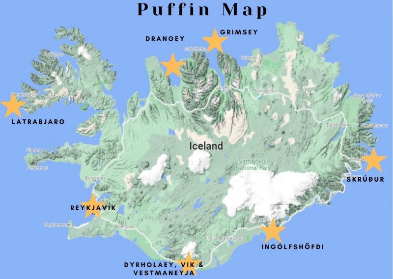 Iceland Puffin Map