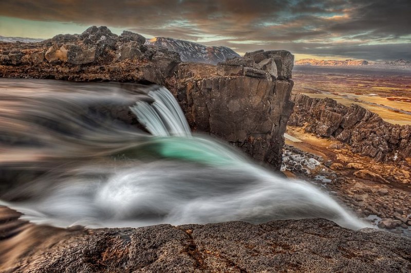 Öxarárfoss waterfall top