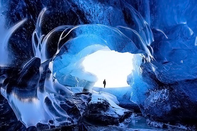 Ice cave exploring